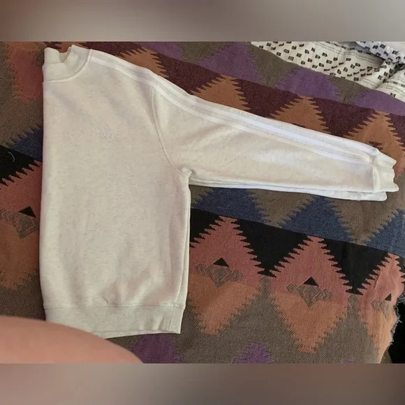 NWOT ADIDAS SPORTSWEAR ESSENTIALS 3-STRIPES HALF-NECK FLEECE SWEATSHIRT - L - Picture 6 of 16